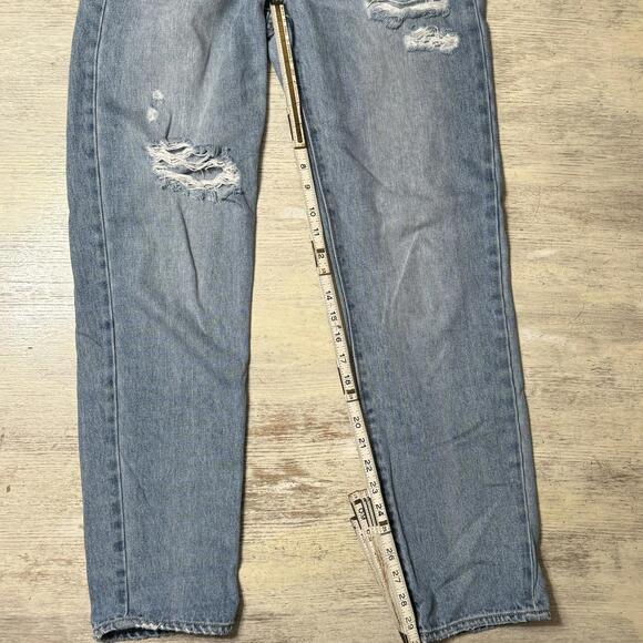 EUC Old Navy Sky High Straight Leg Distressed Jeans Size 4 Long Tall - Picture 3 of 7